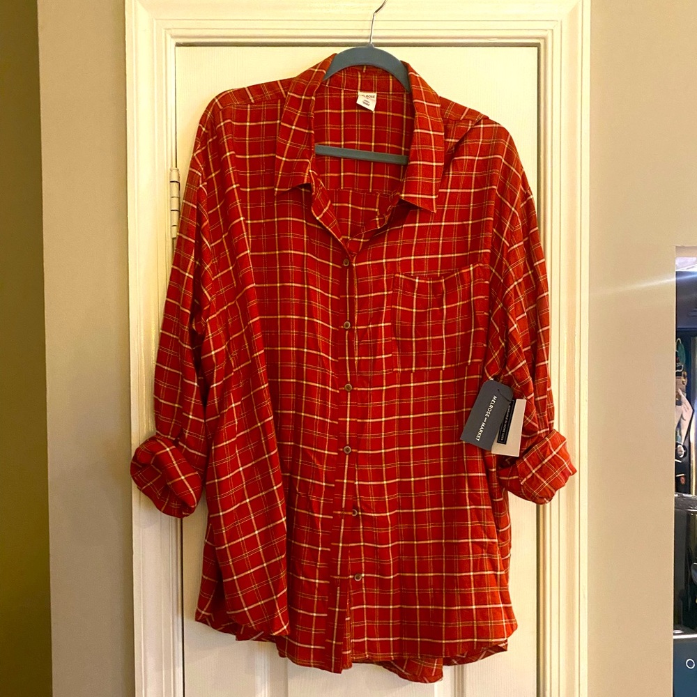 Mel rose and Market plaid shirt BNWT